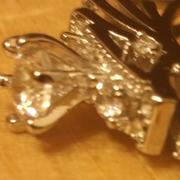 WHITE TOPAZ 2 PIECE RING SET SIZE 7 3/4 - Picture 2 of 15